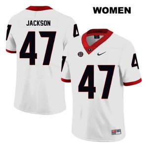 Women's Georgia Bulldogs NCAA #47 Dan Jackson Nike Stitched White Legend Authentic College Football Jersey WHH6454EX